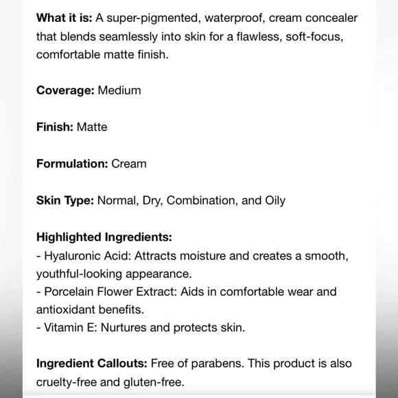 Too Faced Peach Perfect Matte Instant Coverage Concealer- Cappuccino 7g - New - Picture 2 of 5